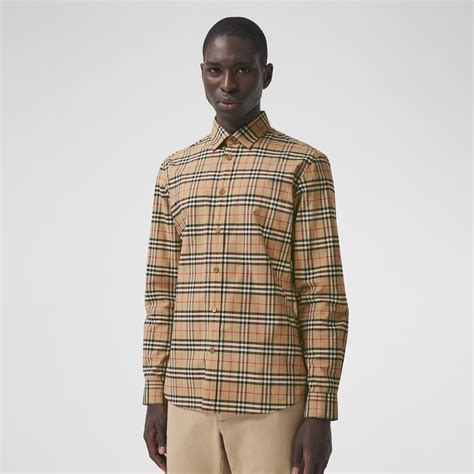 burberry small scale check shirt|Burberry Small Scale Core Stretch Check Button.